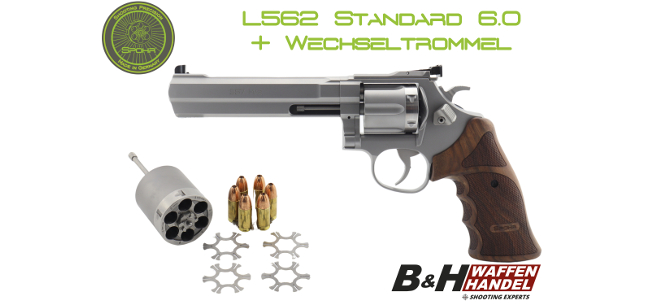 Spohr Revolver L562 Standard 6.0 Stainless mit Wechseltrommel 9x19