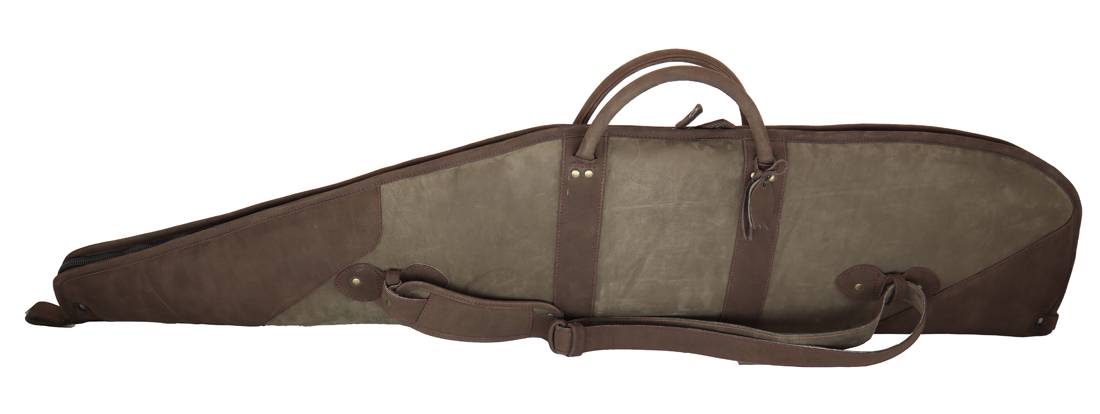 Leder Futteral 130cm in grün, handgenäht