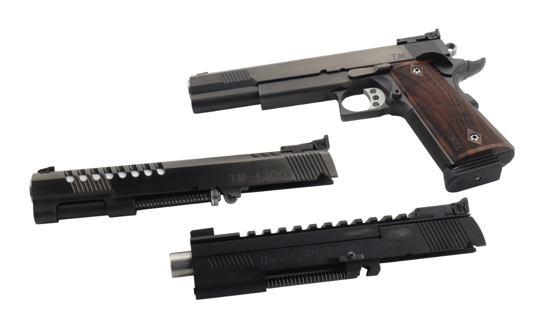 STP TM 6.0 .45 Auto mit Wechselsystem 9x19 Skeleton und Wechselsystem Marvel .22lr.