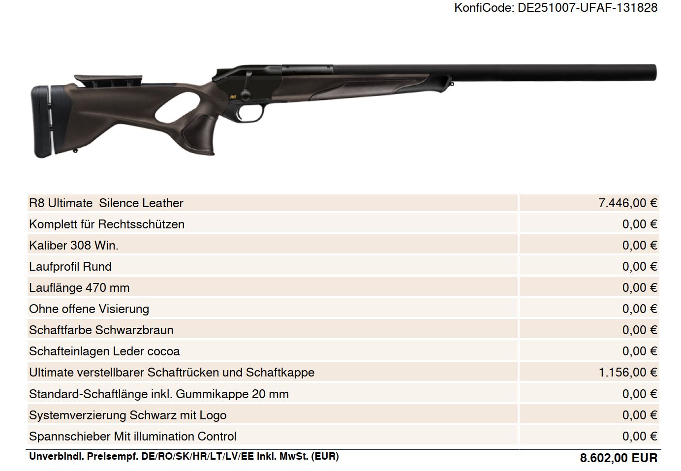 Blaser R8 Ultimate Silence Leather Cocoa