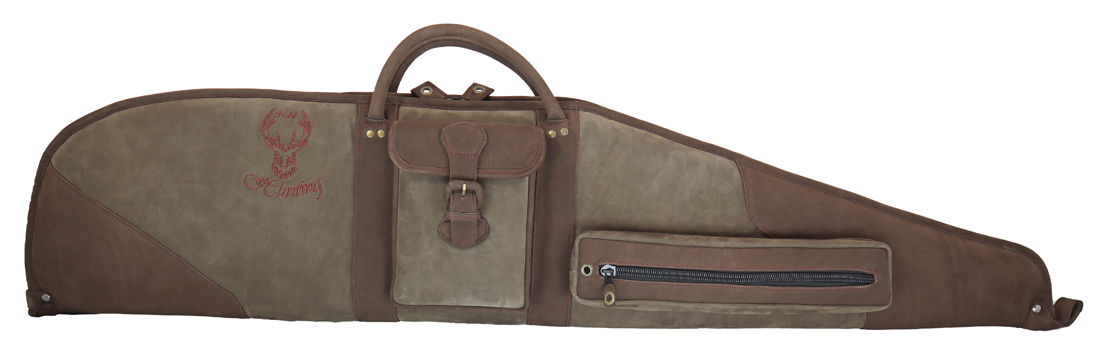 Leder Futteral 130cm in grün, handgenäht