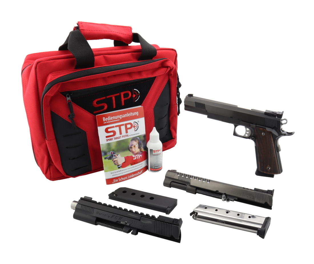 STP TM 6.0 .45 Auto mit Wechselsystem 9x19 Skeleton und Wechselsystem Marvel .22lr. STP TM 6.0 .45 Auto mit Wechselsystem 9x19 Skeleton und Wechselsystem Marvel .22lr.