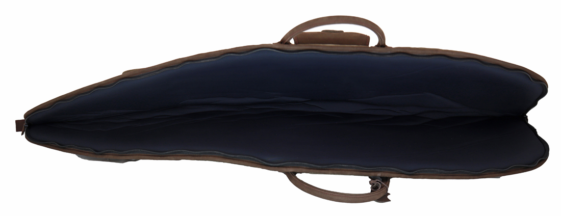 Leder Futteral 130cm in grün, handgenäht